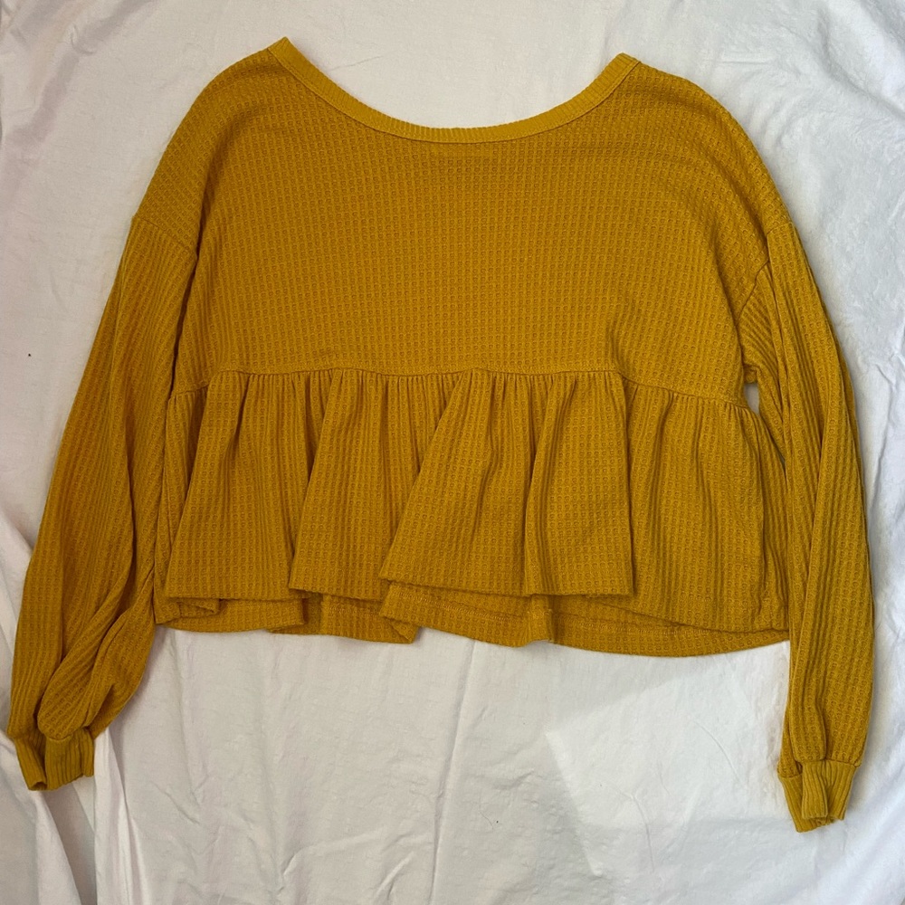 yellow waffle top